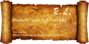 Radványi László névjegykártya