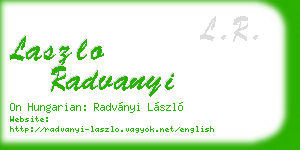 laszlo radvanyi business card
